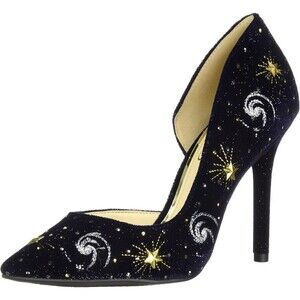 NEW Jessica Simpson Lucina Celestial Stars and Galaxy Heels Blue Velvet US 9